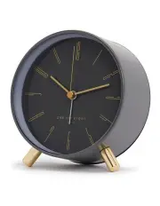 [One Six Eight London] Maya Silent Alarm Clock Charcoal Grey