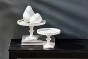 Mud Pie White Metal Pedestal, Large 6 1/2" x 10" Dia, Tall