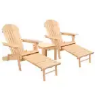 3 Piece Outdoor Beach Chair And Table Set