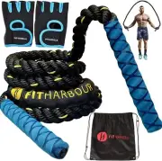 Heavy Jump Rope Fitness - Upgraded Handle 3Lb/4.85Lb Weighted Jump Ropes Men &