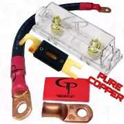 100 AMP ANL Fuse Holder INLINE Block BATTERY INSTALL KIT 2/0 AWG GAUGE COPPER BR