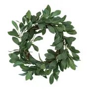 Wreath 50cm Plastic Bayleaf Wall/Door Hanging Home Decorative Display Green