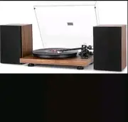 M486 open box Bluetooth Turntable HiFi System with 36 Watt Bookshelf Speakers