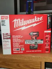 NIB Milwaukee M18 Brushless 1/4-in Hex Impact Driver Kit w/ 4Ah Battery/Bit Set