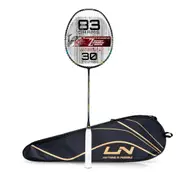 Li-Ning Turbo Charging Z Boost Carbon Fibre Strung Badminton Racquet With Full Cover - Intermediate - Dynamic Optimum Frame - Heavy Head - Maximum String Tension- 30lbs - Size: 83gm - Black-Blue-Gold