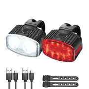 Bike USB Rechargeable Rear Light Front Light Set, Bicycle Rear Light Led Tail Light For Bicycle Front And Rear Bicycle L
