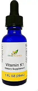 Herb-Science Vitamin K1 Drops , Liquid Vitamin K Oral Drops Newborn Infant ,1 Fluid oz, Supports The Blood, Bones, Intestines, Liver, Skin. Alcohol Free -