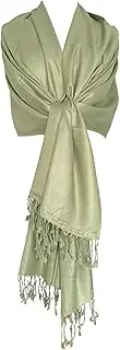 [Purple Possum] Light Green Pashmina Wrap Ladies Fair Trade Shawl Oversized Sage Plain Scarf Wedding Prom Bridesmaids Accessories, Green, Sage Green, Light Green, Pale Green, Sage, l