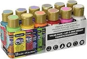 Decoart DECDASK.354 Americana Value Pack Acrylic Americana Acrylic Paint Value Pack 12Pc