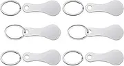 [Jntahecg] 6Pcs Stainless Steel Key Ring, Shopping Cart Grocery Trolley Tokens Unisex Keyrings Decorations Men Women (A)