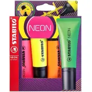 4pk Stabilo Neon Highlighter Soft Grip Highlighter With Anti-Dry-Out Technology