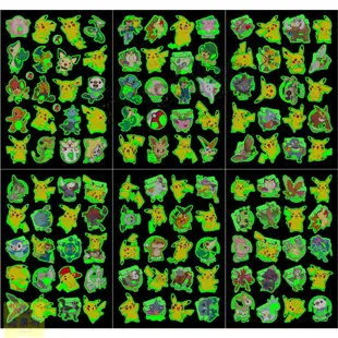 皮卡丘神奇寶貝夜光貼紙寵物小精靈發光兒童卡通貼畫寶可夢貼日漫 貼紙 紋身貼紙 寶可夢貼紙 刺青貼紙