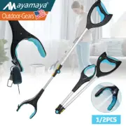 32" Folding Reacher Trash Grabber Pickup Tool Lightweight Rotating with Magnets