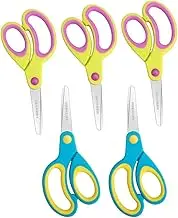 Left-handed Kids Scissors by Astrowinter (Pack of 5, Rounded-tip, 5.2-Inch) - Lefty Soft Touch Blunt School Student Scissors Shears AW-004-B