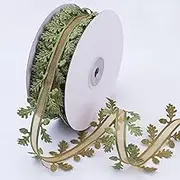 Green Leaf Ribbon 20 Yards Artificial Green Leaves Trim Rope Garland Leaf String for Gift Wrapping Party Wedding Home Decorations