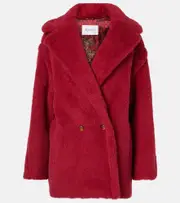 [Max Mara] Max Mara Cuba alpaca, wool, and silk teddy coat UK 14 red
