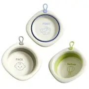 3-Pack Collapsible Wash Basin Set, Baby Kids Foldable Small Wash Basin, Porta...