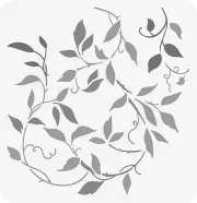 8"x8" Clear Plastic Stencil - Leaf Vine (SY259)