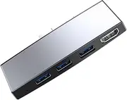 Angoily Docking Station Laptop USB Hub Laptop Docking Stand Dock Holder Hub USB Hubs Multi-Port USB Hub Mini Hub USB Hub for Phone Data USB Hub 6 Port USB Hub Aluminum Alloy Silver