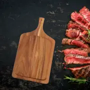 Steak Plate Unfinished Wood Tray Pizza Bread Meat Serving Board Rectangle