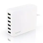 6-Port Desktop Charger Multi USB Fast Charging Station Adapter UK Power Lead NEW