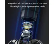 KT-01 Wired Earbud HiFi HD-compatible Calling 3.5mm Mobile Phone Singing Recording Earphone with Microphone for Listening to Music-Black