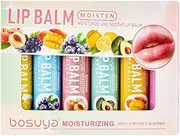 Rstigiker 6 Pack Fruit Flavor Lip Balm Set – Peach, Grape, Blueberry, Avocado, Lemon, Mango – Moisturizing & Nourishing, Keeps Lips Hydrated Without Greasiness.