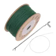 Macrame Cord Kit 1.2mm x 28Yards, Cotton Macrame Rope Cord, Dark Green