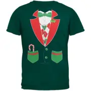 Christmas Tuxedo Costume Dark Green Youth T-Shirt