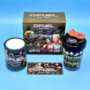 G Fuel Contra Rapid Fire Collector's Box Tub + Retro 8-Bit Shaker Cup Sticker