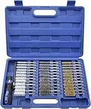 Neiko 00325A Industrial Wire Hex Shank Brush Set, 38 Piece 1/4" Hex