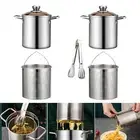 Stainless Steel Stockpot All Hob Types Use Clear Glass Lid Deep Frying Pot