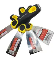1-1/4"- 3" Inch Putty Knife Soft Grip Handle Flexible Mirror Polished Scrapper