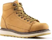 [Defencas] Men's SureTrack 6" Leather Soft Toe Work Boots for Men, Slip-Resistant, Goodyear Welt, EH 84893