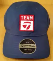 NEW TaylorMade Team Staff Tour Issue Navy Blue Red Adjustable Golf Hat