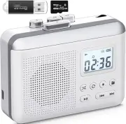 Portable Cassette Player Recorder Converter,Cassette to MP3 via SD Card, Walk...