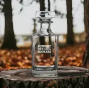 Local Hookers Decanter 26 Oz Bourbon Whiskey Premium Glass Personalize Fish NEW