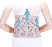 Lumbar Support Back Brace For Men Women Relieve Lower Waist Pain Breathable Decompression Double Support Spine Support Belt(Beige,XX-Large)