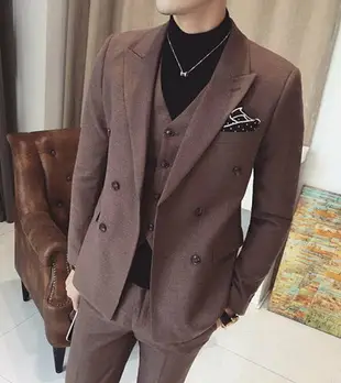 FINDSENSE品牌 韓國男 休閒 雙排扣 小西裝 修身西裝 西裝外套 單件外套