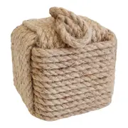 Rope Square Natural 16cm Jute Concrete Doorstop Home Decor Weighted Door Stopper