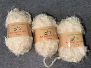 JubileeYarn Soft Fur Yarn Minnesota Polyester Chunky Weight Lot of 3 BUFF