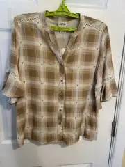 ARIAT Women's Sevilla Button Plaid Top Size M, New with Tags