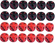 Kisangel 24pcs Acrylic Dice Stylish Sided Dice for Board Games Parties Includes Bag for Indoor Outdoor Fun Activities