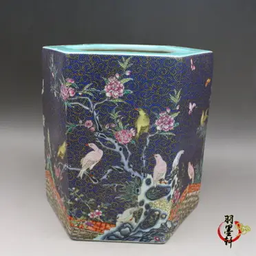 清乾隆粉彩琺瑯彩雙耳花瓶古董古玩仿古老貨陶瓷器手繪精品收藏| 協貿