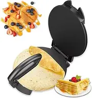 1800W Electric Chapati Maker, Non-Stick Coating Bake Pancakes Machine, Double-sided Heating Roti Omelelte Maker for Flat Bread and Tortilla, Anti-scalding Handle and Temp Control for Crepe