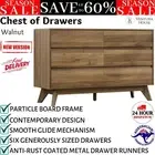 Artiss 6 Chest of Drawers Dresser Tallboy Lowboy Storage Wooden Organiser Walnut