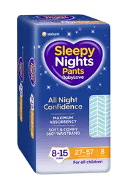 BabyLove SleepyNights Pants 8 - 15 Years (27 - 57KG) (4 x 8) 32's