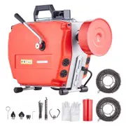 Drain Cleaner Machine 120FT x 7/8" 420W Sewer Snake Auger Manual Feed