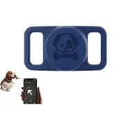 Water Resistant Airtag Dog Collar Holder Silicone Protective AirTag Cover-Blue