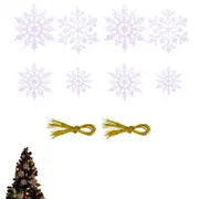 72pcs Plastic Snowflake Hanging Ornaments for Christmas Tree Party Home Decorations-Rose gold